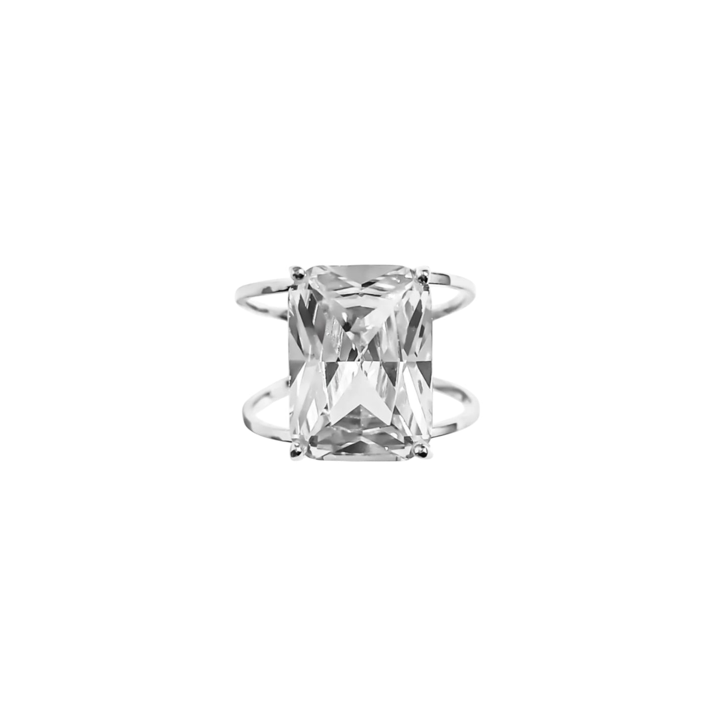 Bague Ambre argenté