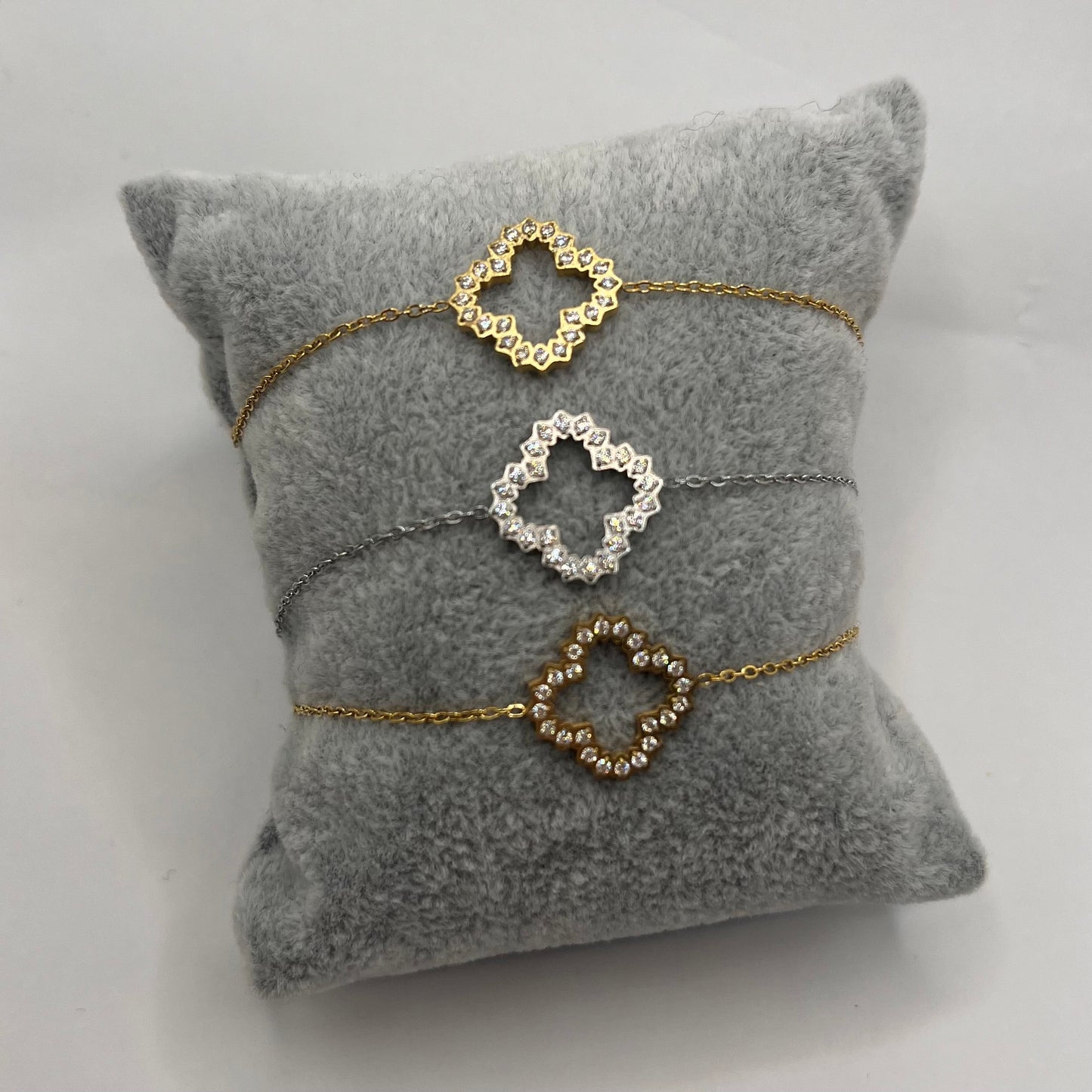 Bracelet inspiration Trefle diamanté - Dorée