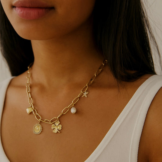 Collier breloque trèfle