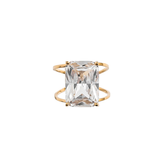 Bague Ambre dorée