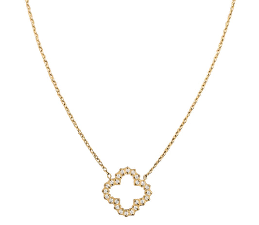 Collier inspiration Trefle diamanté - Dorée