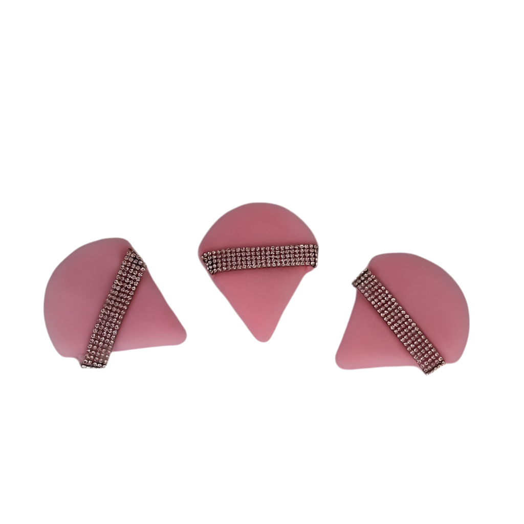Lot de 3 houpettes rose bonbon