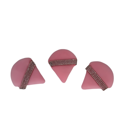 Lot de 3 houpettes rose bonbon
