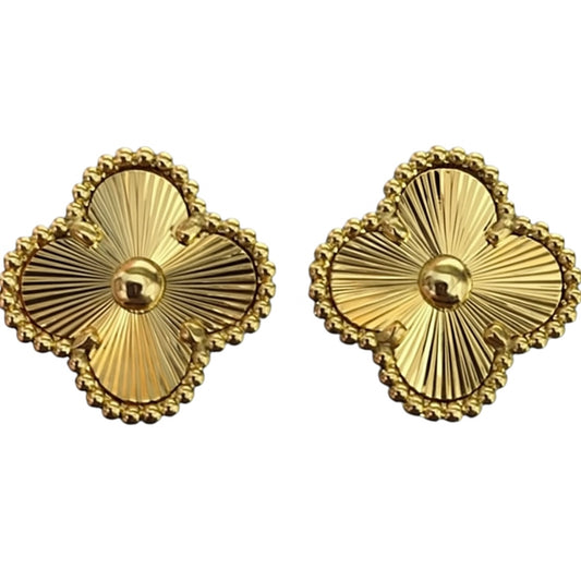 Boucles d’oreilles trèfle d’or
