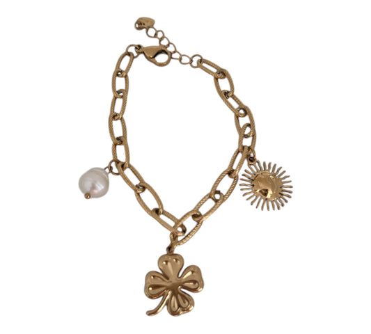 Bracelet breloque trèfle