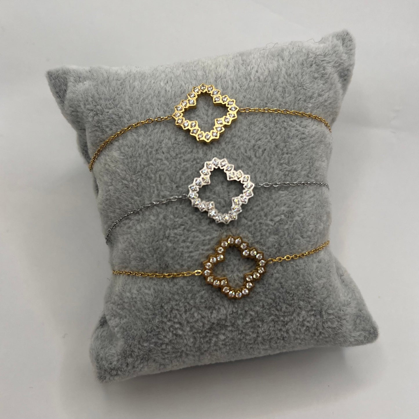 Bracelet inspiration Trefle diamanté - Argenté