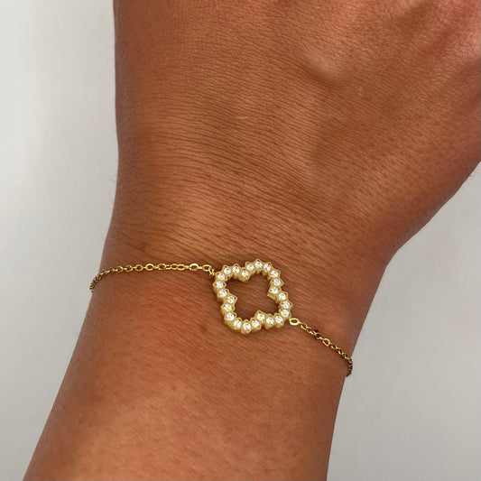 Bracelet inspiration Trefle diamanté - Dorée