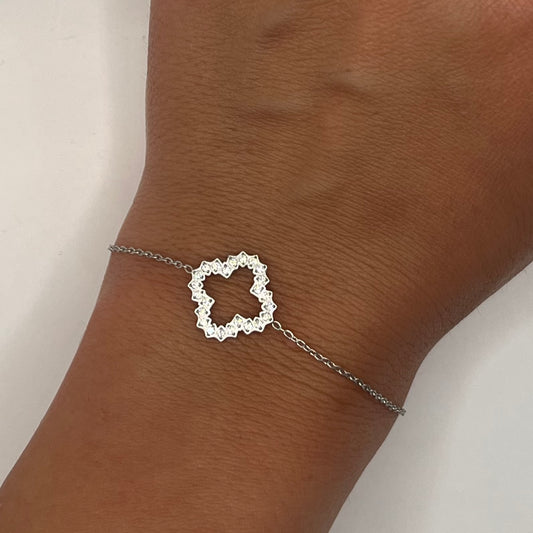 Bracelet inspiration Trefle diamanté - Argenté